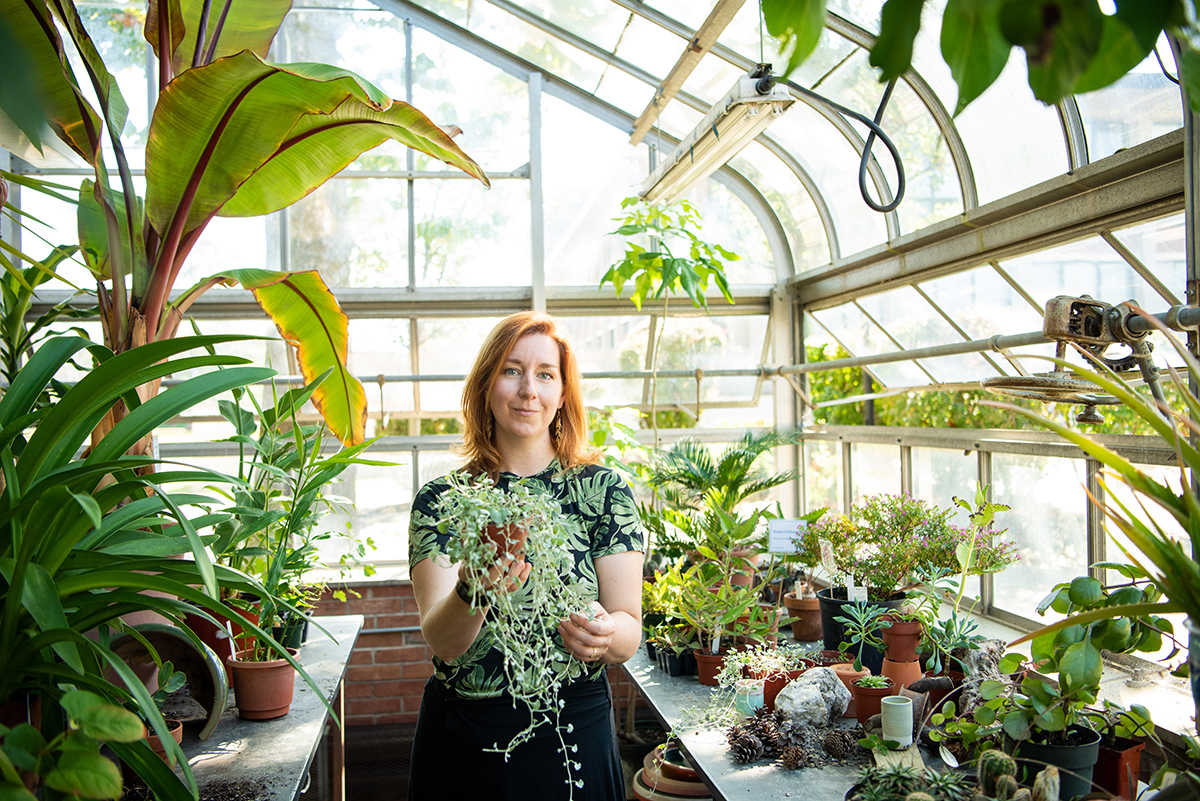 laura in the greenhouse